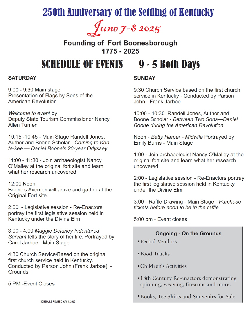 Event Schedule 250